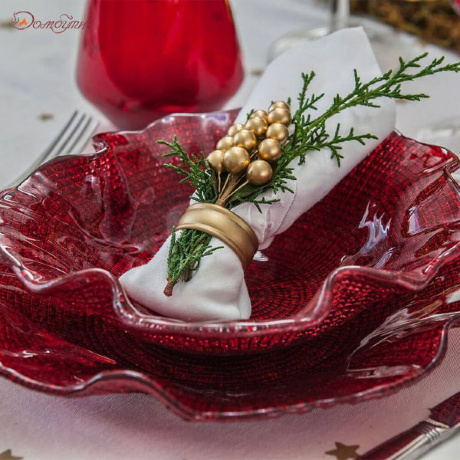 Блюдо овальное большое красное, 50x29 см. Folies IVV