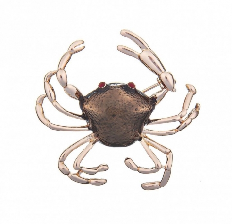 Брошь Краб FAN-07427.14 BR/RG Shadore