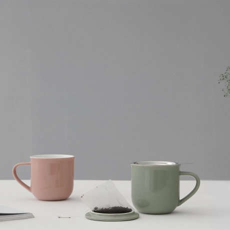 Кружка чайная с ситечком, 380 мл. розовый, Minima Viva Scandinavia