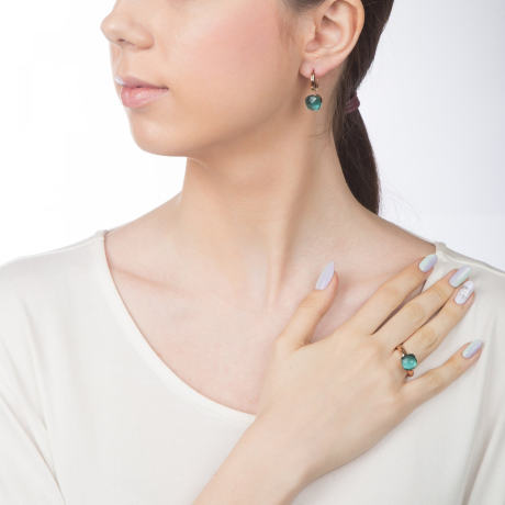 Кольцо Firenze blue apatite 16.5 мм 610141 BL/RG Qudo