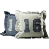 Подушка Sixteen, в ассортименте 45х45х5, Хлопок, Полиэстер, Серый, Синий