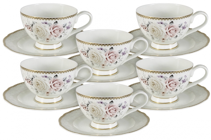 Чайный набор на 6 персон "Гармония" Emily, 12 предметов
