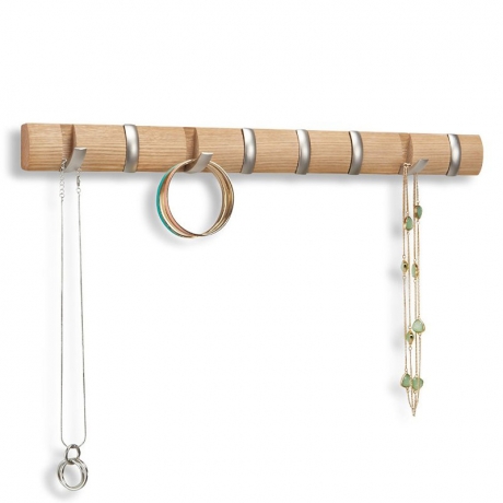 Вешалка настенная Flip 8 мини, дерево, Umbra