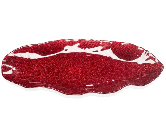 Блюдо овальное малое красное, 52х22,5 см. Folies IVV