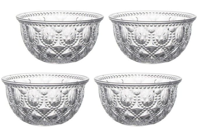 Набор салатников Dubai, прозрачный, 13 см, 0,4 л, 4 шт. WD Lifestyle