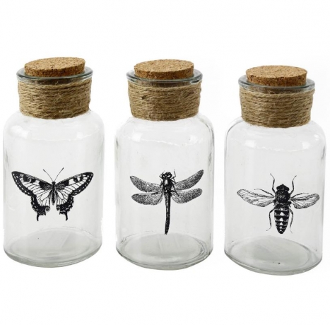 Набор баночек с пробками, 3 шт. 12,5x6,5 см. Wings Interstil