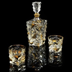 Графин для виски, 0,85 л. H29 см. MONTE CRISTO, хрусталь/декор золото 24К