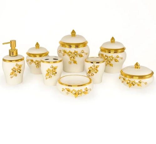 Баночка с крышкой, 10,5х13 см. EMOZIONI, керамика, swarovski