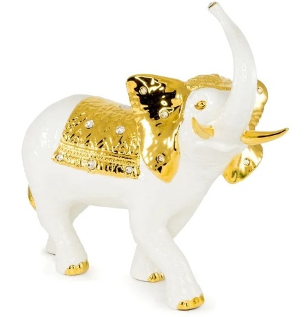 Статуэтка слон, 40х25х37 см. GIARDINO, керамика, swarovski, белый