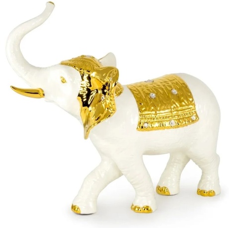 Статуэтка слон, 40х25х37 см. GIARDINO, керамика, swarovski, белый