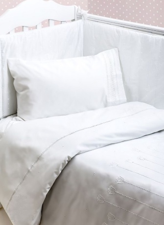 Комплект постельного белья "ТЮЛЬПАН", 100x140+40х60+130х75х25см. белый, BOVI