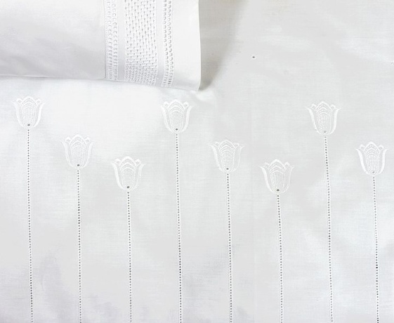 Комплект постельного белья "ТЮЛЬПАН", 100x140+40х60+130х75х25см. белый, BOVI