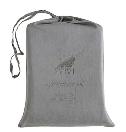 Комплект постельного белья "SOFT SATEEN", софт сатин, 200х220+240x260+2(50х70) см. серо-зеленый, BOVI