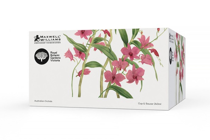 Чашка с блюдцем Орхидея розовая, 0,24 л. Maxwell & Williams