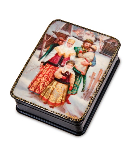 ШК-19/48 Шкатулка в технике декупаж "Вербное воскресенье" (10х8х3,5)