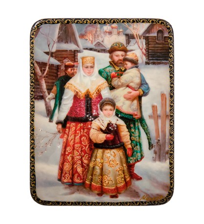 ШК-19/48 Шкатулка в технике декупаж "Вербное воскресенье" (10х8х3,5)