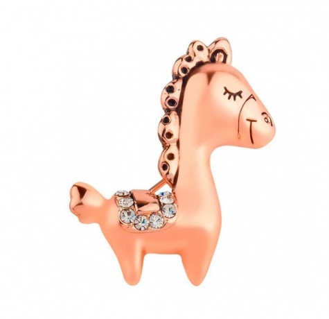 Брошь Лошадка FAN-07028 BW/RG Shadore