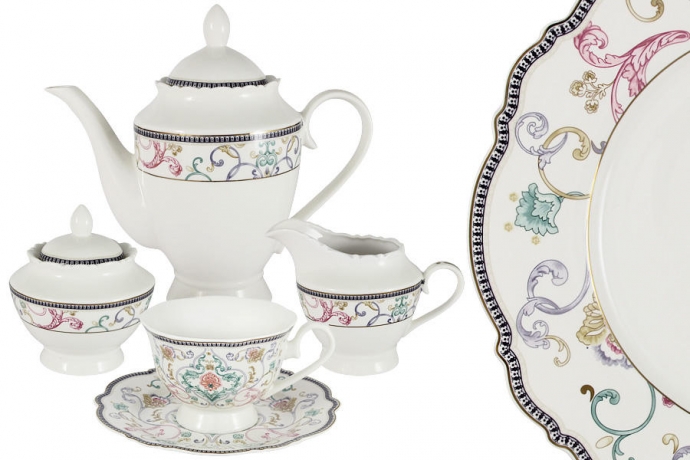 Чайный сервиз на 6 персон Узор, 15 предметов, Primavera