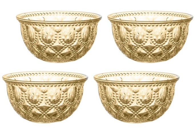 Набор салатников Dubai, янтарный, 13 см, 0,4 л, 4 шт. WD Lifestyle