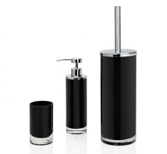 Диспенсер для жидкого мыла черное стекло и хром Andrea House