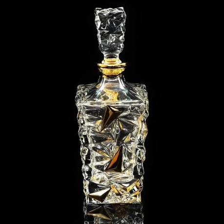 Комплект для виски MONTE CRISTO: графин + 2 стакана, хрусталь/декор золото 24К