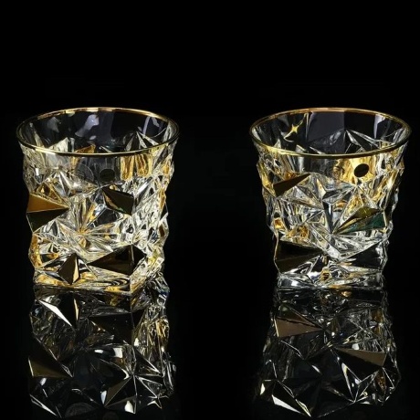 Комплект для виски MONTE CRISTO: графин + 2 стакана, хрусталь/декор золото 24К