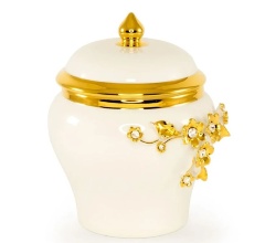 Баночка с крышкой, 12,5х16 см. EMOZIONI, керамика, swarovski