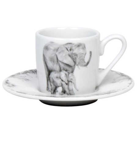 Кофейная пара экспрессо "Удивительные животные" - Жираф и Слон" Koenitz