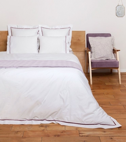 Пододеяльник "SAN MARCO", перкаль, 200х220 см. белый/лавандовый, BOVI