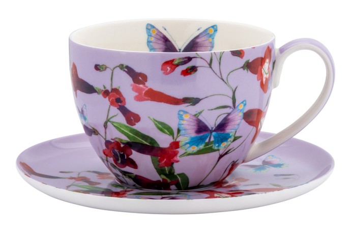 Чашка с блюдцем Пенстемоны, 0,4 л. Maxwell & Williams