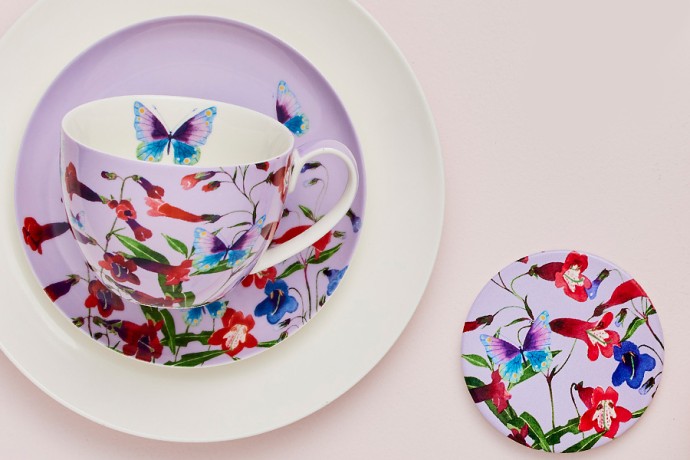 Чашка с блюдцем Пенстемоны, 0,4 л. Maxwell & Williams