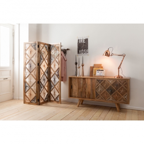 Буфет Coachella, коллекция "Коачелла", ручная работа 160*85*45, Манго, Хлопок, Полиэстер, Коричневый