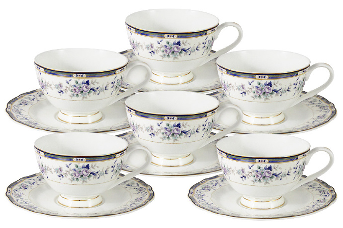 Чайный набор на 6 персон "Маркиза" Emily, 12 предметов