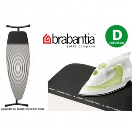 Чехол PerfectFit 135х45 см (D), 2 мм поролона, жаропрочная зона для утюга Титановые круги Brabantia