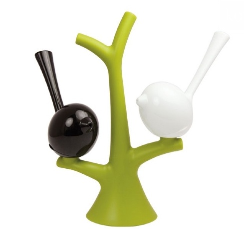 Набор из солонки и перечницы "Pi:P", Koziol, оливковый