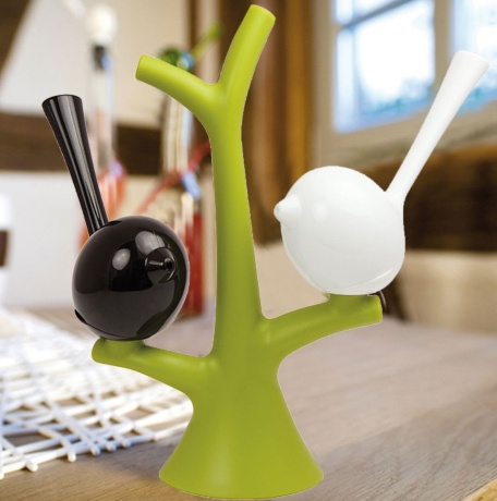 Набор из солонки и перечницы "Pi:P", Koziol, оливковый