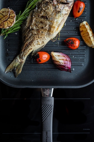 Cковорода гриль со съемной ручкой, 28x28 см. Gastrolux