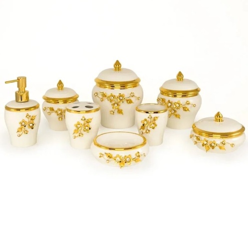 Баночка с крышкой, 13,5х8,5 см. EMOZIONI, керамика, swarovski