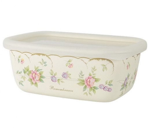 Лоток эмалированный с крышкой Воспоминание, 16х11х6.5 см. EJIRY