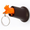 Брелок+держатель для ключа Squirrel, коричневый/оранжевый, Qualy