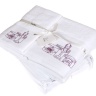 Комплект "ОТ КУТЮР" из 3 полотенец, (30x50,50х100,70х140), белый/розовый, Devilla