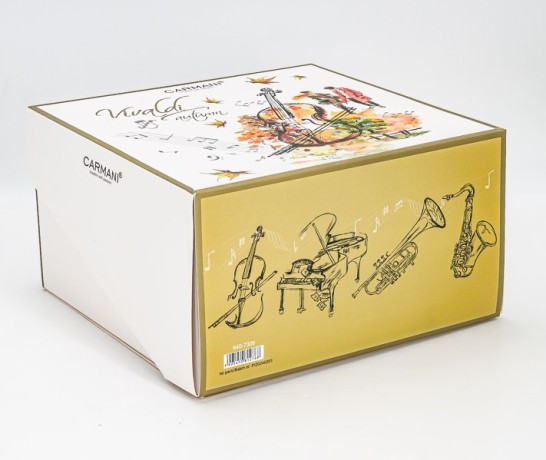 Кружка, 380 мл, фарфор F, белая, с желтым кантом, Лето, A. Vivaldi Carmani