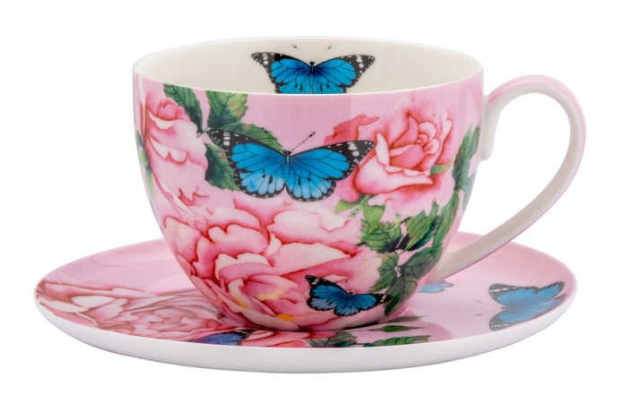 Чашка с блюдцем Розы, 0,4 л. Maxwell & Williams