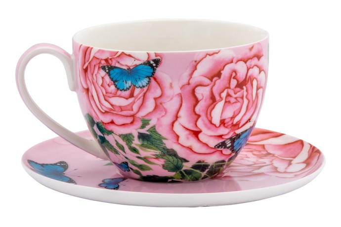 Чашка с блюдцем Розы, 0,4 л. Maxwell & Williams