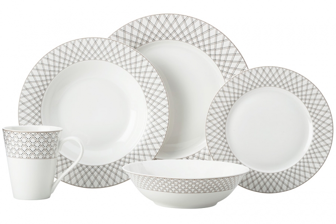 Обеденный сервиз Jewel (черный), 4 персоны, 20 предметов, Maxwell & Williams