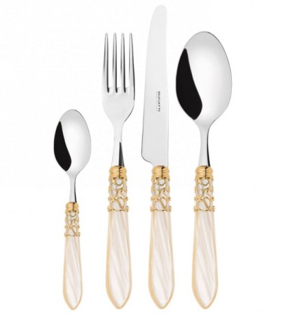 Набор из 24 столовых приборов MELODIA (хром - слоновая кость - золото) в упаковке Compact (12) MLDAM-C6050