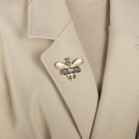Брошь Пчела XZ1266.2 BW/G Shadore