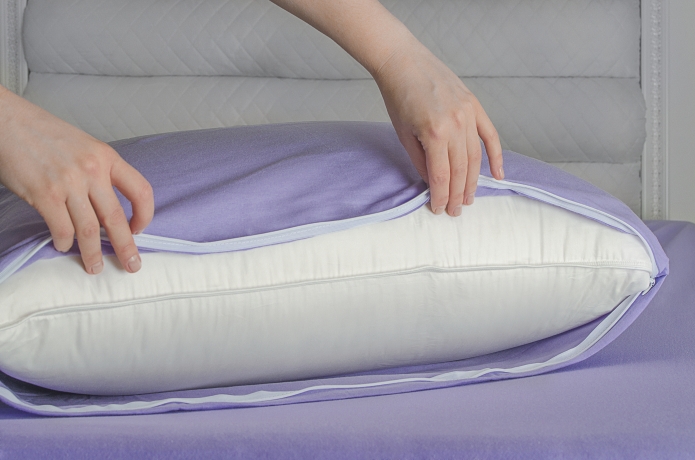 Наволочка FAMILIE GRASS на молнии 68х68 Цвет сиреневый