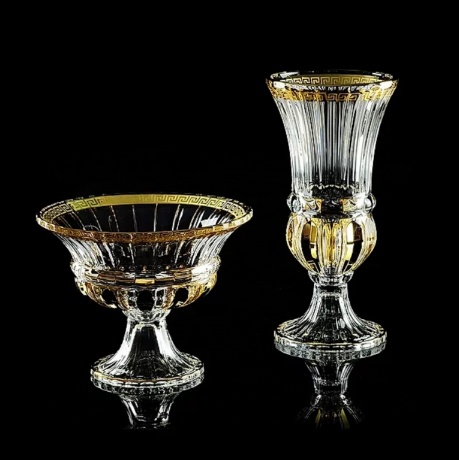 Ваза D31 см. DECOR, хрусталь/декор золото 24К