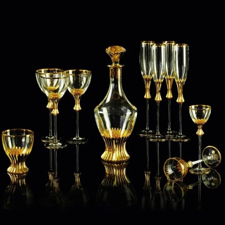 Бокалы для красного вина/воды OPERA, набор 6 шт, хрусталь/декор золото 24К